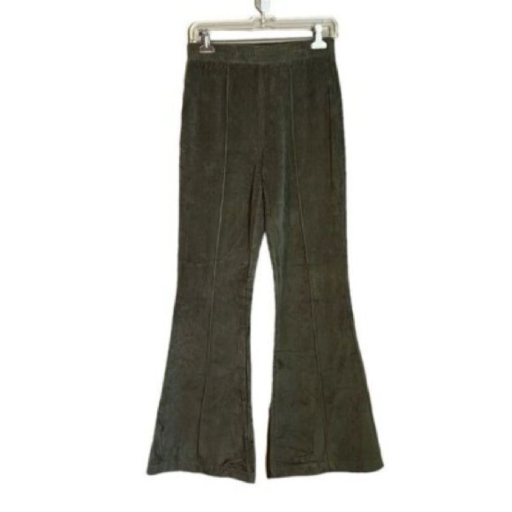 Aerie Green Corduroy Look Pull-On Flare Leg Bell Bottom Pants Women's S Small